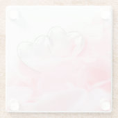 ロマンチックガラスハートバラ花びら ガラスコースター (裏面)