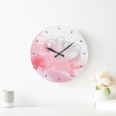 ロマンチックガラスハートバラ花びら ラージ壁時計 (ホーム)