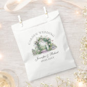 ロマンチックガーデンウェディング フローラルアーチ噴水 フェイバーバッグ (クリップ留めされた状態)