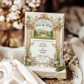 ロマンチックガーデンシャトー フローラルアーチ Save the Date 招待状