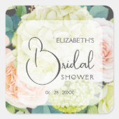 ロマンチックガーデンフラワーズブライダルシャワー スクエアシール (正面)