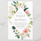 ロマンチックガーデンフラワーズ春の結婚式招待状 (正面)