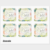 ロマンチックガーデンフラワーズ ブライダルシャワー スクエアシール (シート)