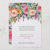 ロマンチックガーデンフローラウェディングレセプション 招待状 (正面/裏面)