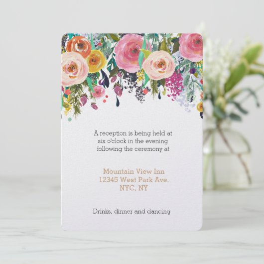 ロマンチックガーデンフローラウェディングレセプション 招待状 (スタンド正面)