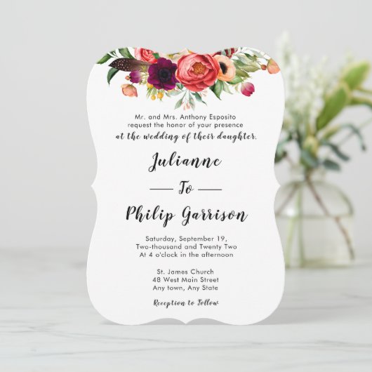 ロマンチックガーデンフローラフォーマル結婚式招待状 招待状 (スタンド正面)