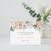 ロマンチックガーデンフローラブライダルシャワーレシピカード ポストカード (スタンド正面)
