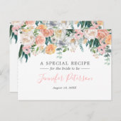 ロマンチックガーデンフローラブライダルシャワーレシピカード ポストカード (正面/裏面)