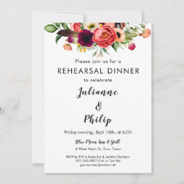 ロマンチックガーデンフローラリハーサルディナー招待状 招待状