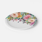 ロマンチックガーデンフローラ水彩 ペーパープレート (アングル)