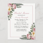 ロマンチックガーデンフローラ牡丹&バラブライダルシャワー インビテーションポストカード (正面)