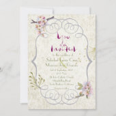 ロマンチックガーデンマゼンダファンシー結婚式招待状 招待状 (正面)