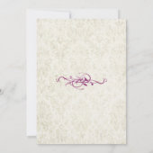 ロマンチックガーデンマゼンダファンシー結婚式招待状 招待状 (裏面)