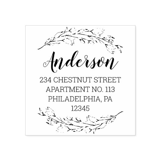 ロマンチックガーデン差出人住所 ラバースタンプ (インプリント)