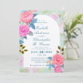 ロマンチックガーデン結婚バラ 招待状 (スタンド正面)