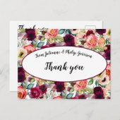 ロマンチックガーデン結婚フローラサンキュー ポストカード (正面/裏面)