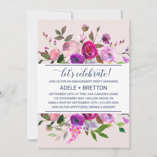 ロマンチックガーデン お祝いしよう 招待状 (正面)