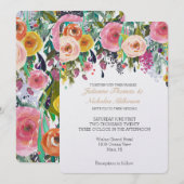 ロマンチックガーデン フラワー ウェディング 招待状 (正面/裏面)