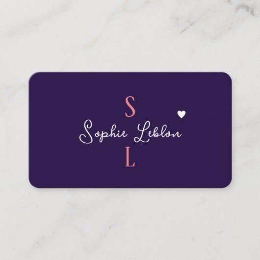 ロマンチックガーリーな書モノグラムの道 名刺 (正面)