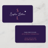 ロマンチックガーリーな書モノグラムの道 名刺 (正面/裏面)