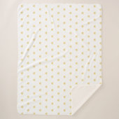 ロマンチックガーリーな金ゴールドフェイクハート箔パターン シェルパブランケット (正面)