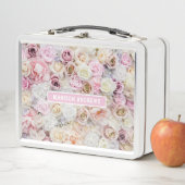 ロマンチックガーリーバラシックパーソナライズされたネーム メタルランチボックス (インサイチュ)