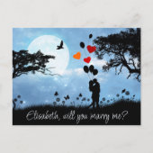 ロマンチックキスをするなカップルが私と結婚 ポストカード (正面)