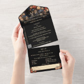 ロマンチックキスをするなスケルトン結婚ゴシック オールインワン招待状 (貼ってはがせる)