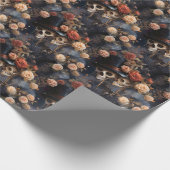 ロマンチックキスをするなスチームパンクスカルゴシック結婚ズ ラッピングペーパー (角)