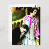 ロマンチックキスをするな男の女の手ヴィンテージ ポストカード (正面/裏面)