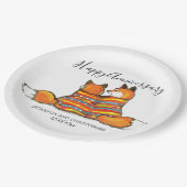 ロマンチックキツネキツネ動物カスタム記念日 ペーパープレート (アングル)