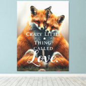 ロマンチックキツネラブイラストレーション キャンバスプリント (インサイチュ (ウッドフロア))