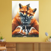 ロマンチックキツネラブイラストレーション キャンバスプリント (インサイチュ (リビング))