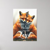 ロマンチックキツネラブイラストレーション キャンバスプリント (正面)