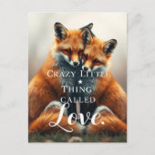 ロマンチックキツネラブイラストレーション ポストカード (正面)