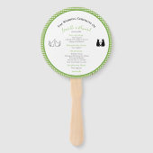 ロマンチックキャッツインラブグリーン結婚式 プログラム ハンドファン (正面)