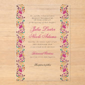 ロマンチッククラシカルパールスワンフローラフレ結婚ーム アクリル招待状 (正面)