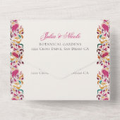 ロマンチッククラシカルパールスワンフローラフレ結婚ーム オールインワン招待状 (裏面)