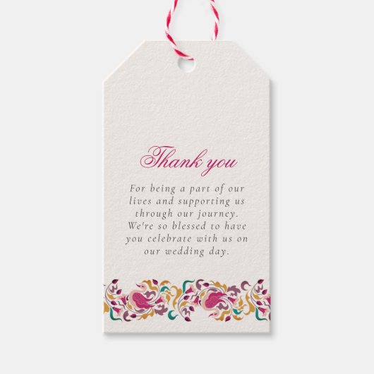 ロマンチッククラシカルパールスワンフローラフレ結婚ーム ギフトタグ (正面)