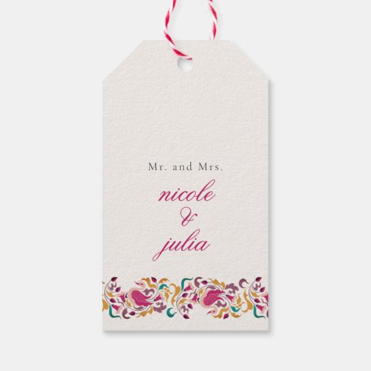 ロマンチッククラシカルパールスワンフローラフレ結婚ーム ギフトタグ (裏面)