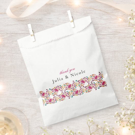 ロマンチッククラシカルパールスワンフローラフレ結婚ーム フェイバーバッグ (クリップ留めされた状態)