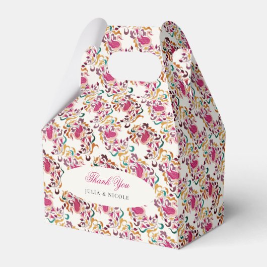 ロマンチッククラシカルパールスワンフローラフレ結婚ーム フェイバーボックス (正面サイド)