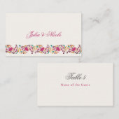 ロマンチッククラシカルパールスワンフローラフレ結婚ーム プレイスカード (正面/裏面)