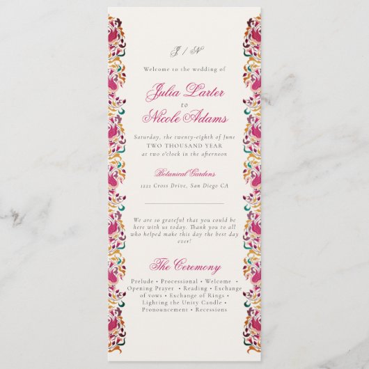 ロマンチッククラシカルパールスワンフローラフレ結婚ーム プログラム (正面)