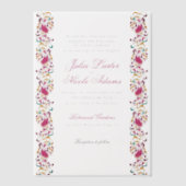 ロマンチッククラシカルパールスワンフローラフレ結婚ーム ベラム紙招待状 (正面)