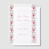 ロマンチッククラシカルパールスワンフローラフレ結婚ーム ベラム紙招待状 (オフセット)