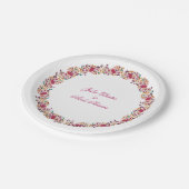 ロマンチッククラシカルパールスワンフローラフレ結婚ーム ペーパープレート (アングル)