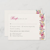 ロマンチッククラシカルパールスワンフローラフレ結婚ーム 出欠カード (正面/裏面)
