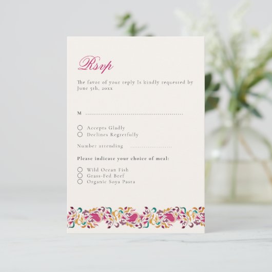 ロマンチッククラシカルパールスワンフローラフレ結婚ーム 出欠カード (スタンド正面)