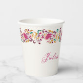 ロマンチッククラシカルパールスワンフローラフレ結婚ーム 紙コップ (正面)